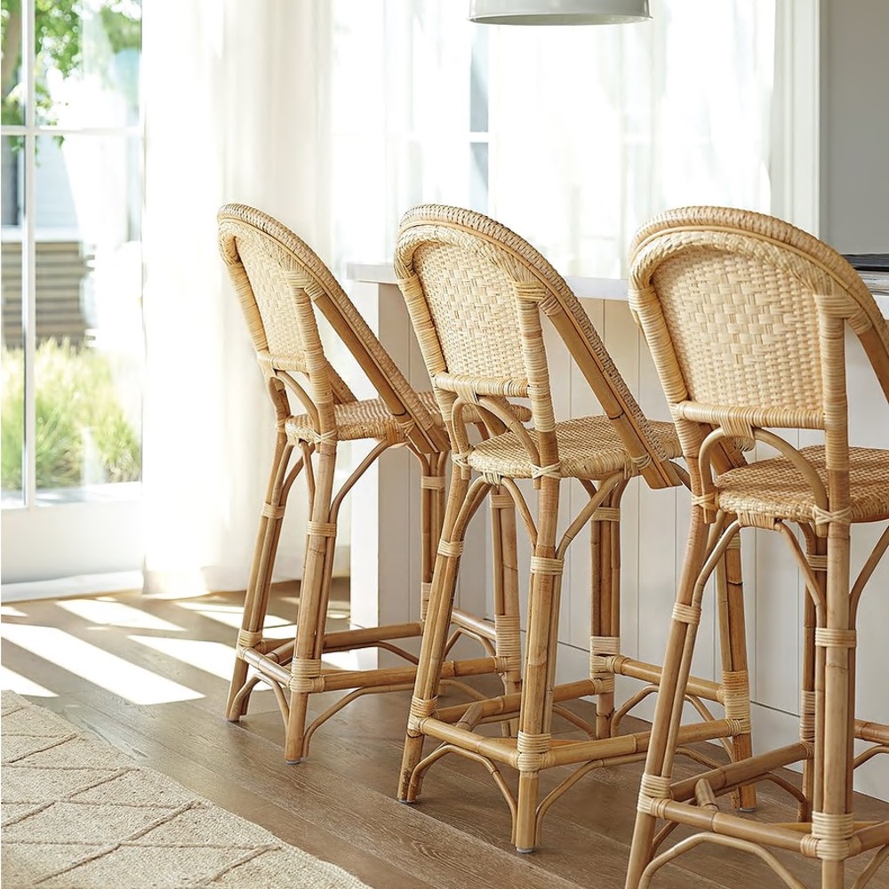 ALL THREE - Serena & Lily Sunwashed Riviera Counter Stool - Natural